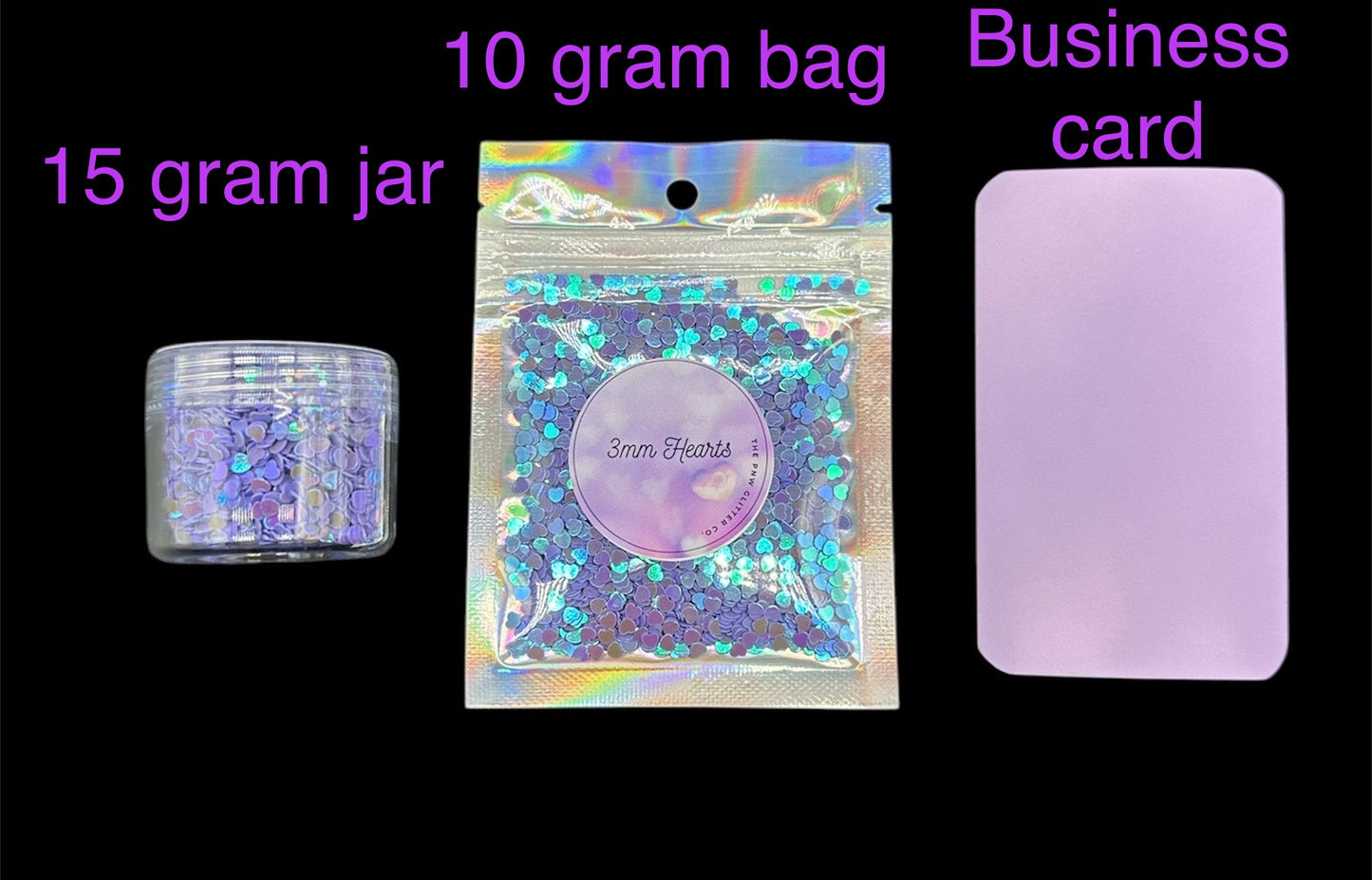 3mm Purple Hearts