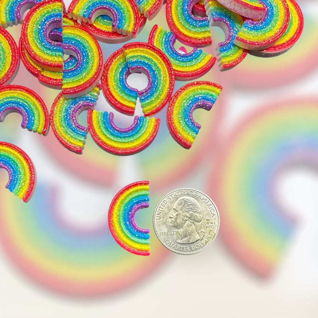 10 pcRainbow Sparkle Cabochons