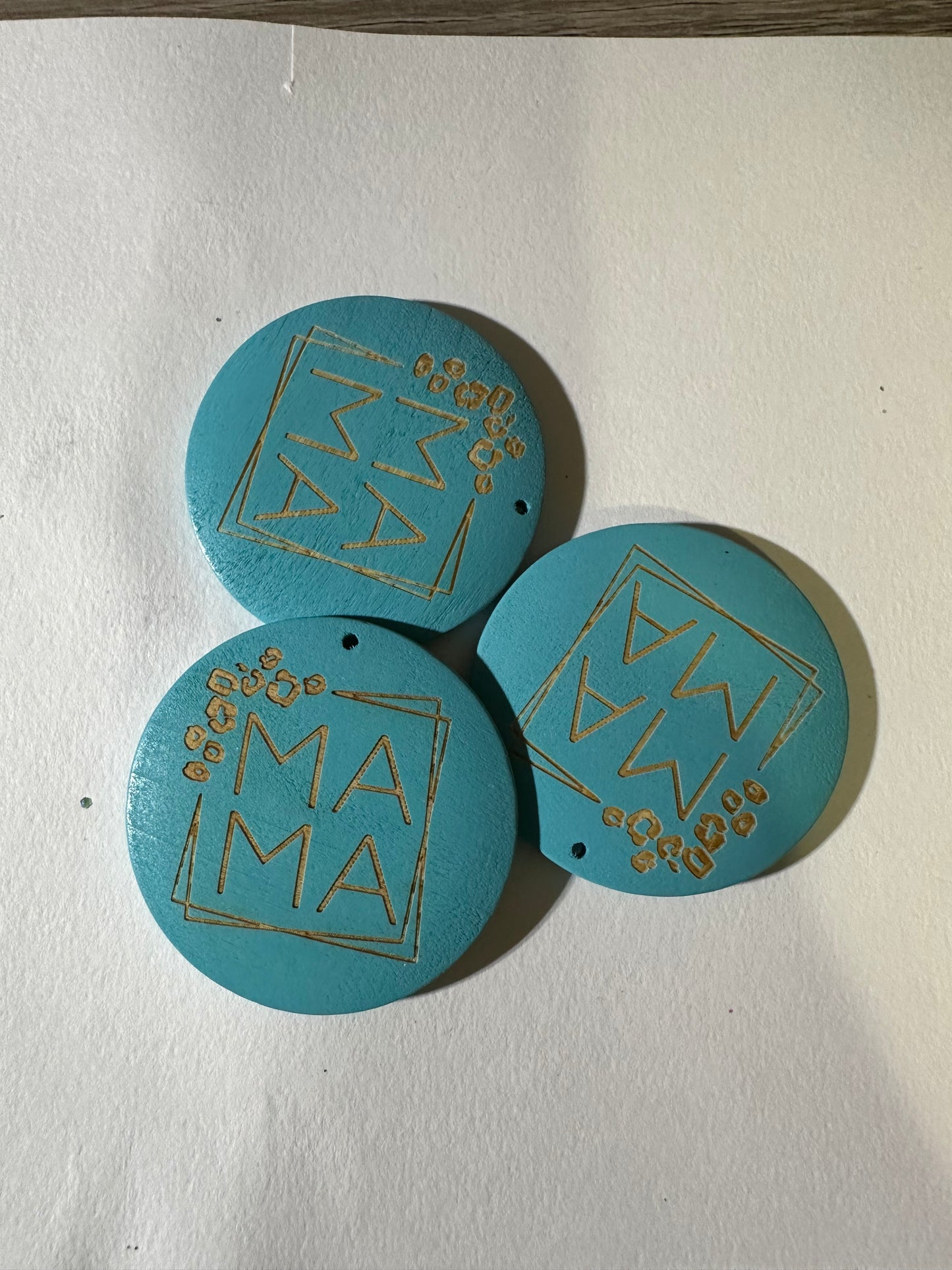 3pc Wooden Mama Keychain Blank