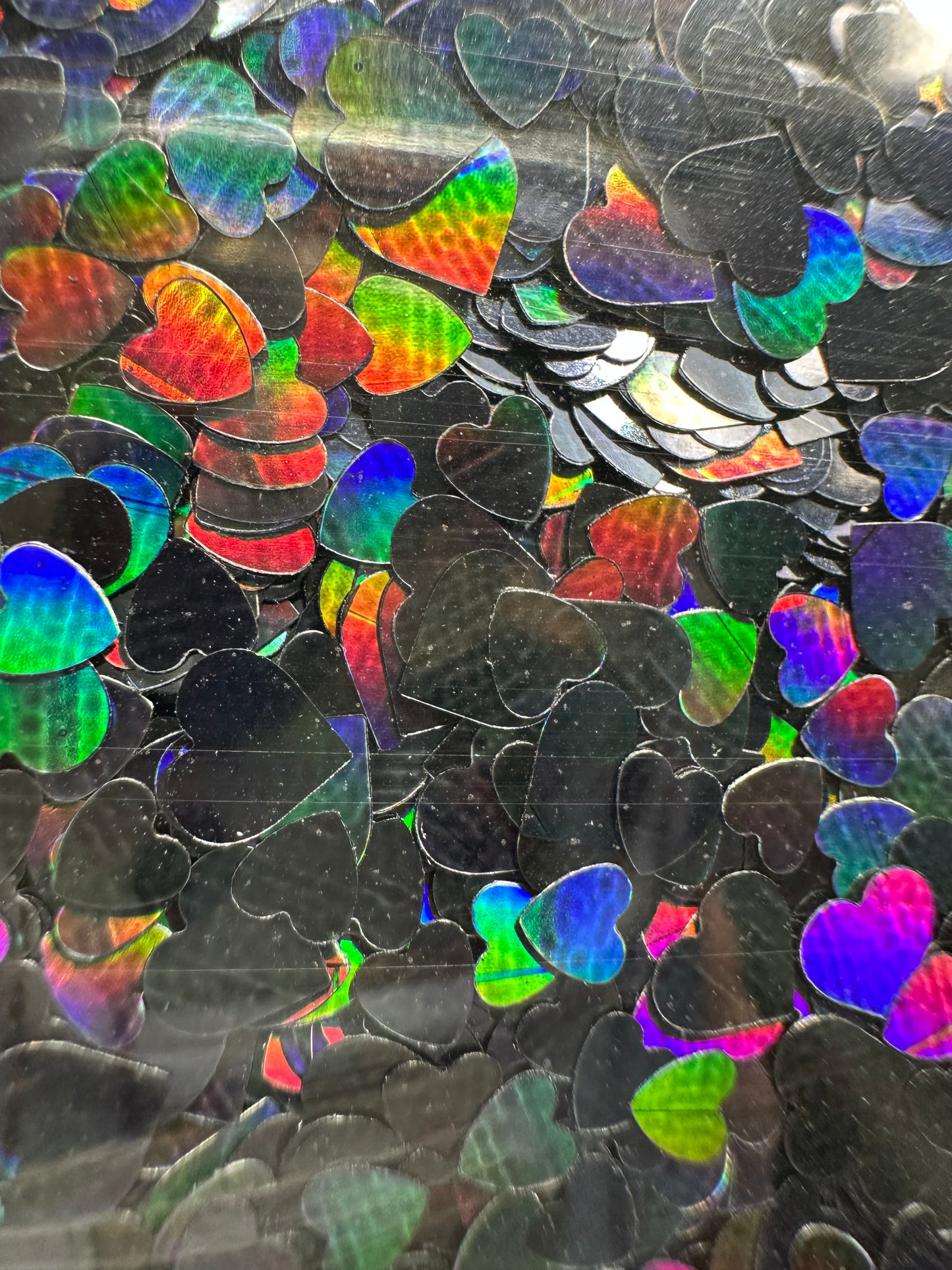 Black Holographic Hearts 1/2oz bagged