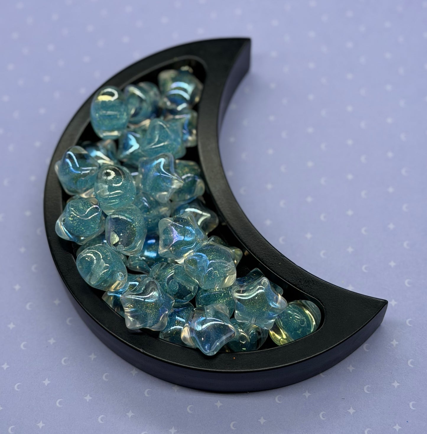 22mm Blue Sparkle Stars 12ct