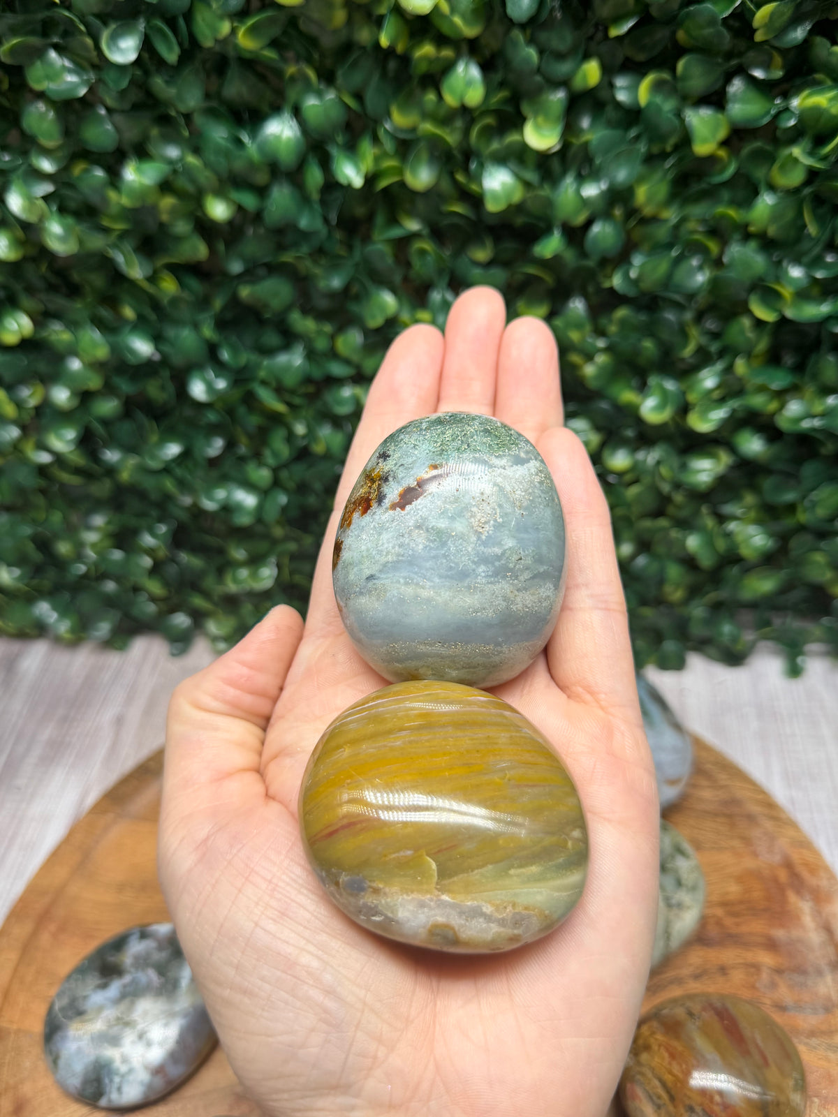 Jasper Palm Stone 2pc