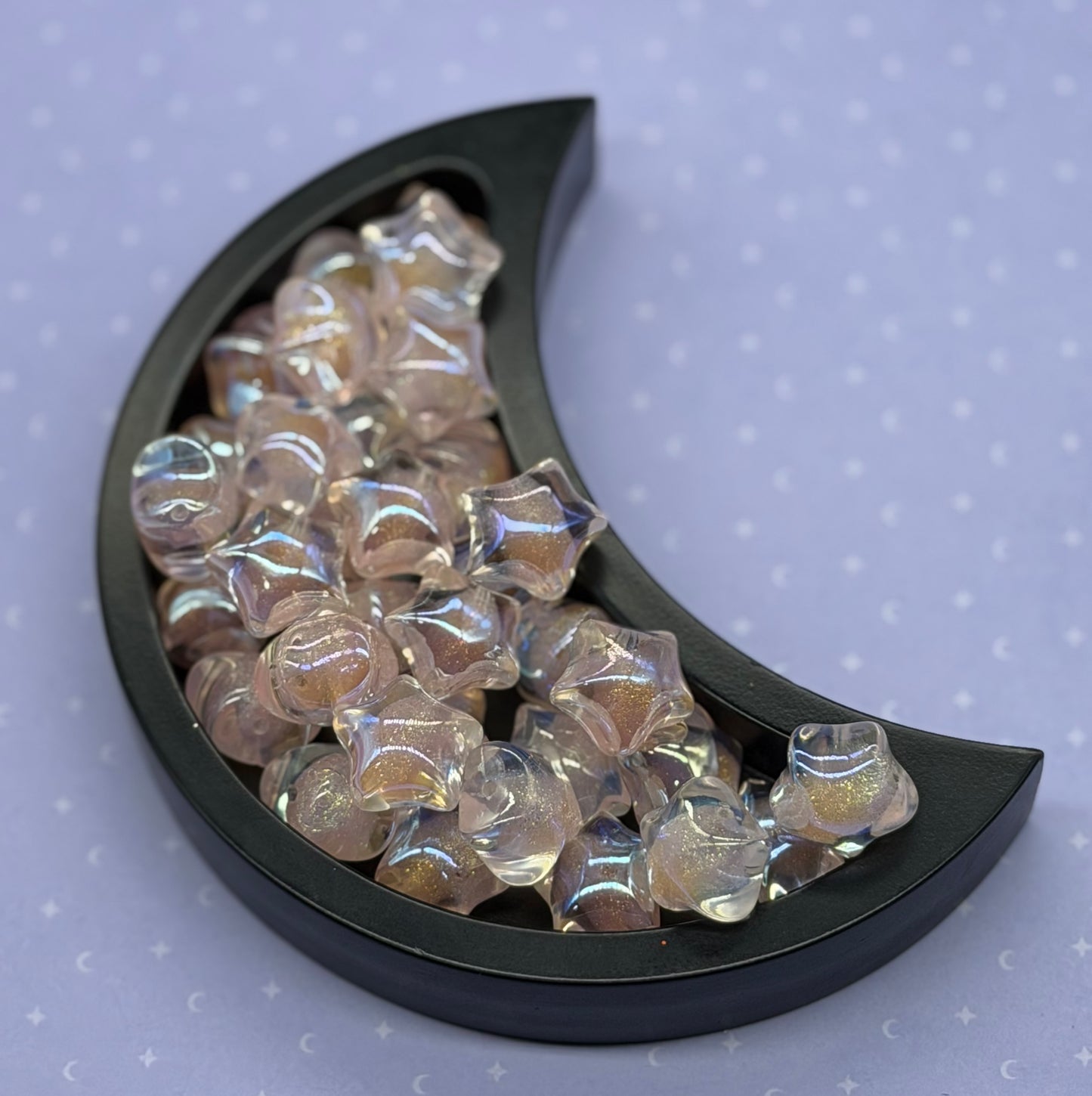 22mm Peach Sparkle Stars 12ct