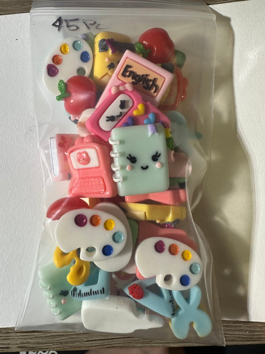 45pc Back to school Cabachon Mix