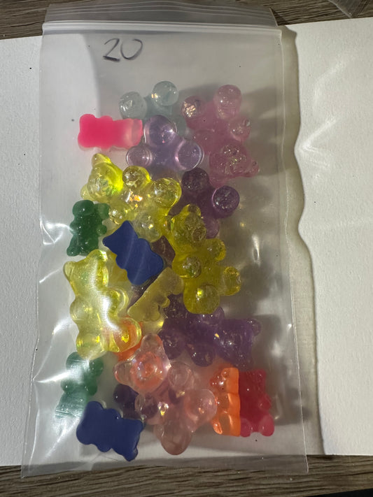 20pc Gummy Bear Cabochon Mix
