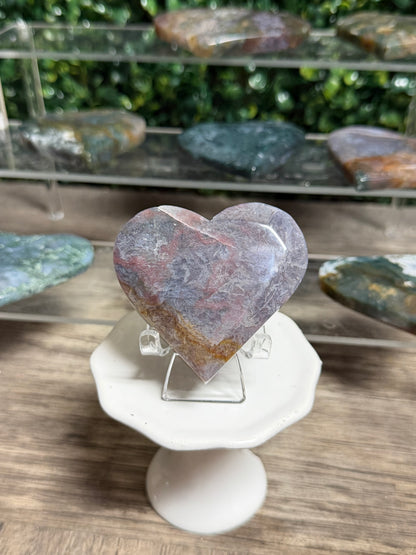 Moss Agate Heart Palm