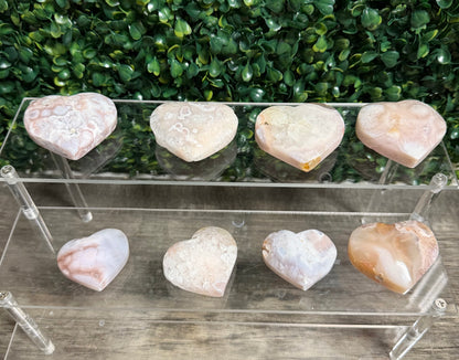 Cherry Blossom Flower Agate Heart