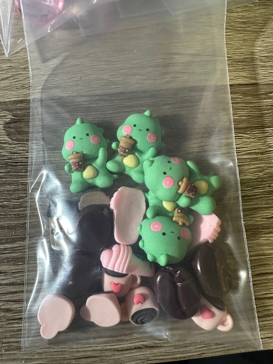 20pc Coffee Gator Cabochon Mix