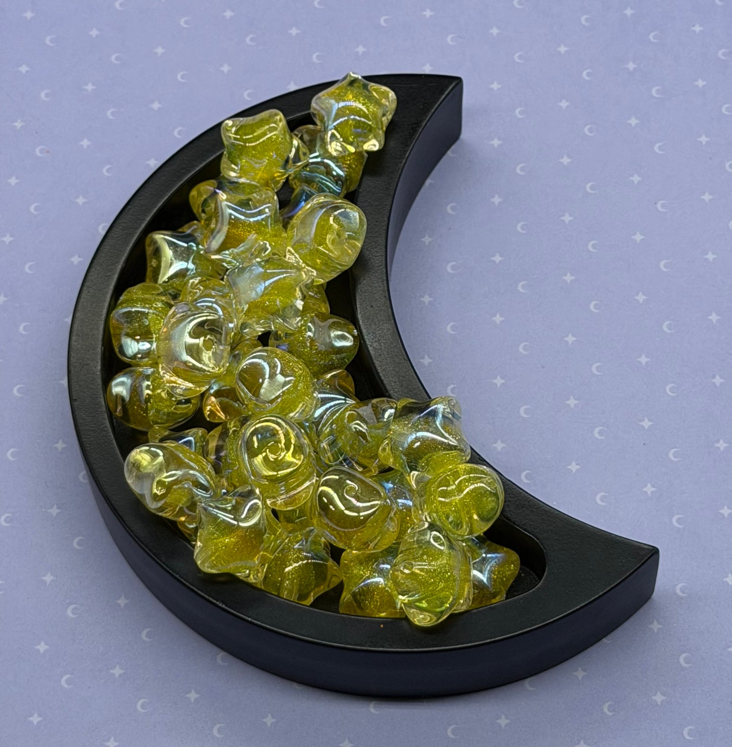 22mm Yellow Sparkle Stars 12ct