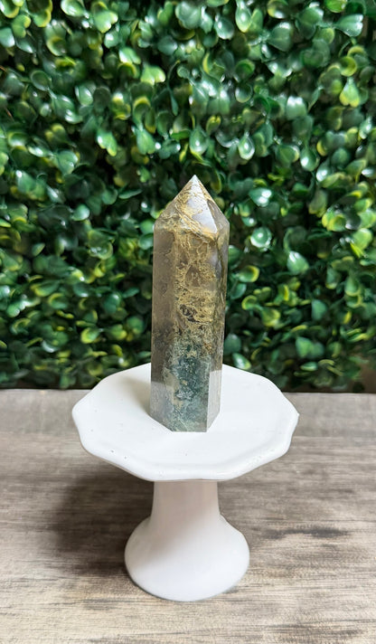 Moss Agate Tower (3.95inch)