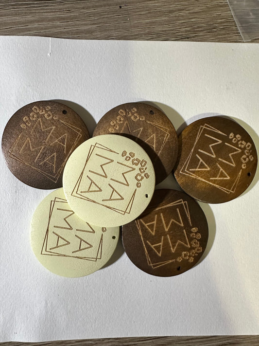 6pc wood mama keychain Charm