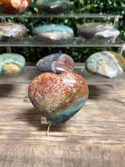 Ocean Jasper Puff Heart