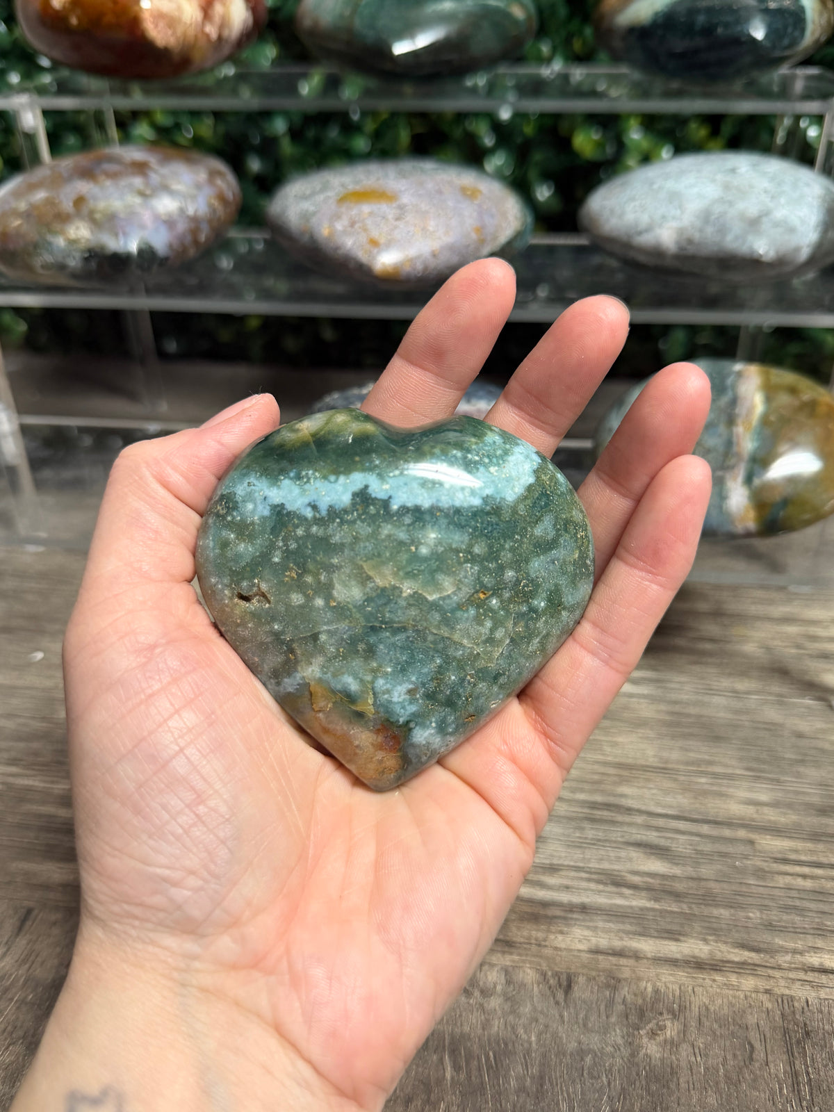Ocean Jasper Puff Heart
