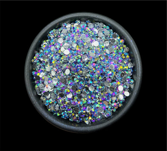 4mm Flatback Resin Rhinestones ( Peacock)