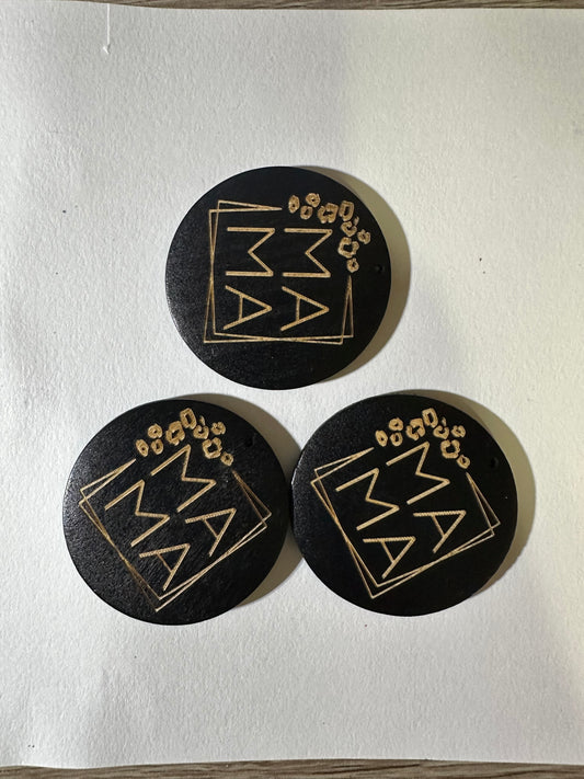 3pc Wooden Keychain Charm