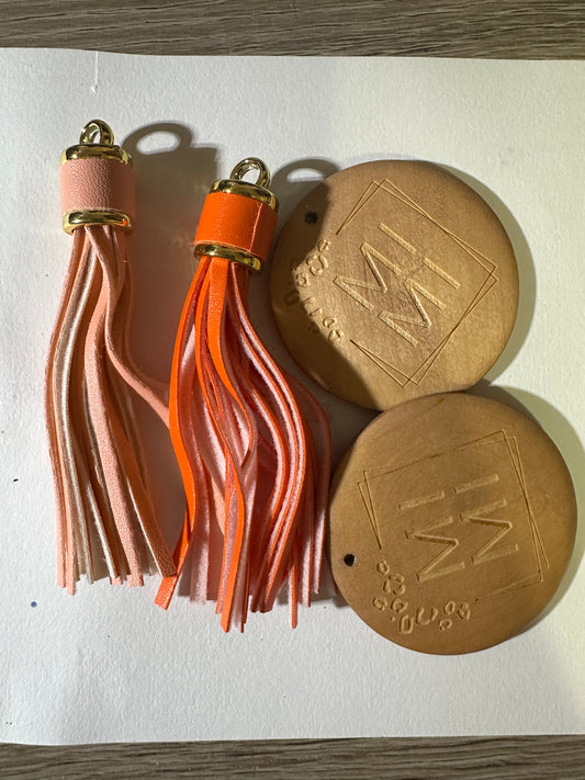 Mi Mi Keychain wood blanks with 2 tassels