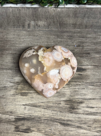 Flower Agate Heart