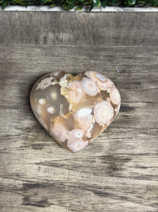 Flower Agate Heart