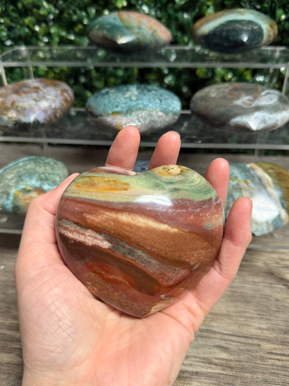 Polychrome Jasper Pillow Heart