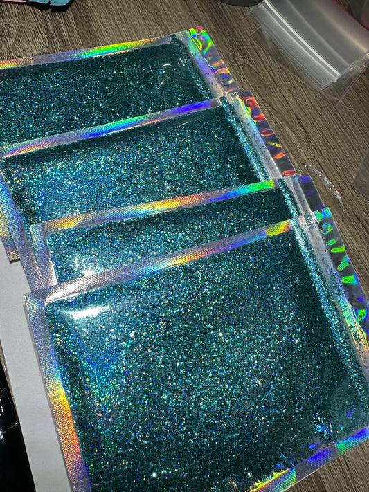 1oz Holographic Blue Medium Cut( read description)