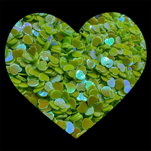 3mm Lime Green Hearts