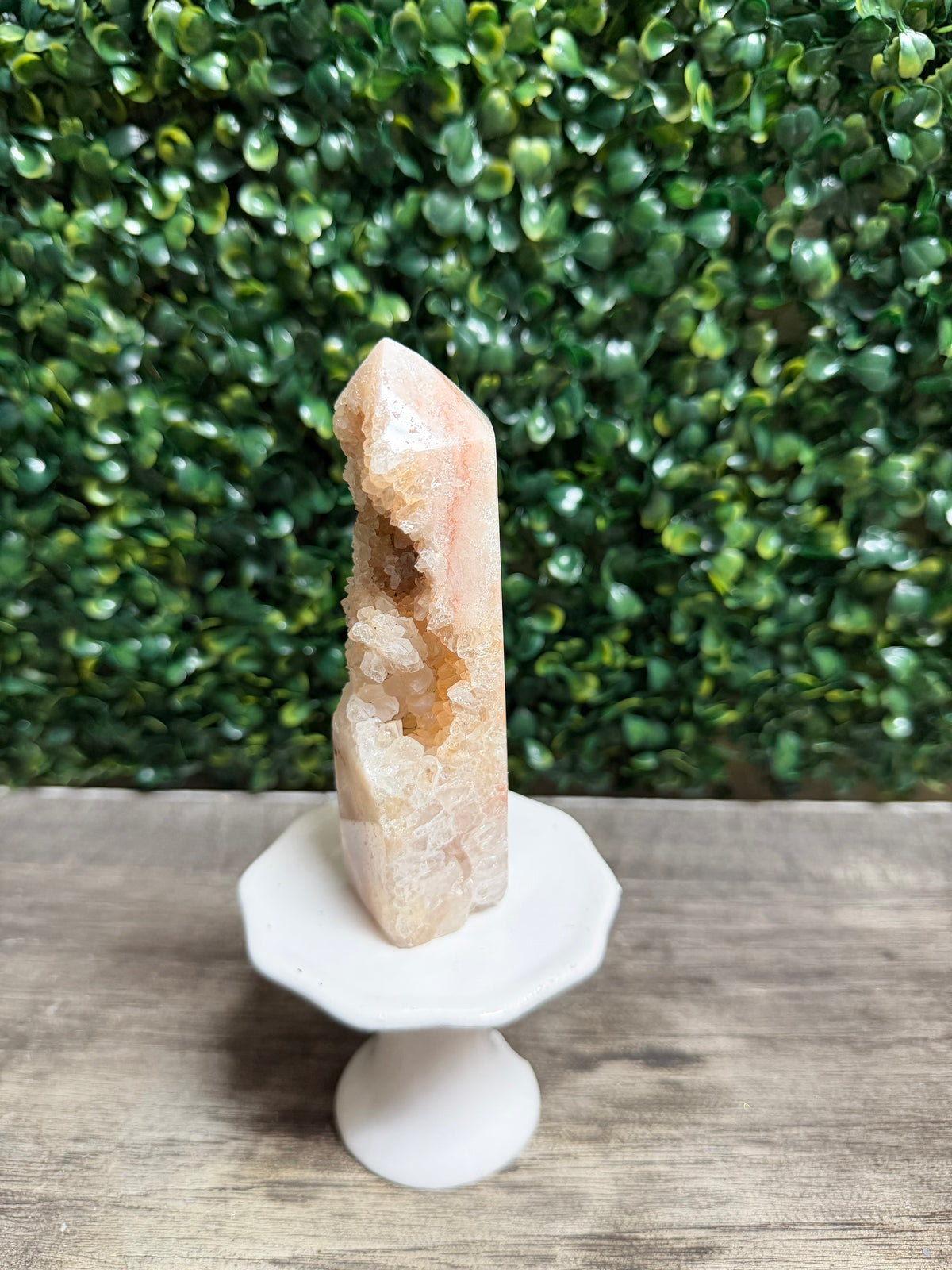 Pink Amethyst Tower with druzy