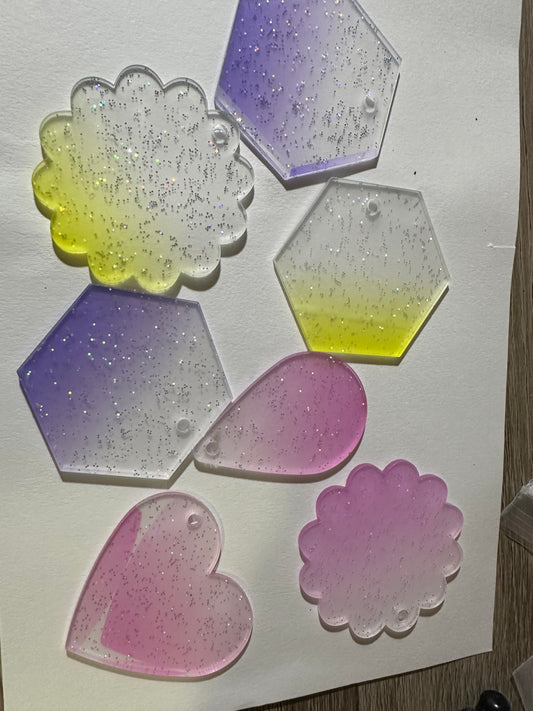 7pc Acrylic Blanks ( two mis prints)