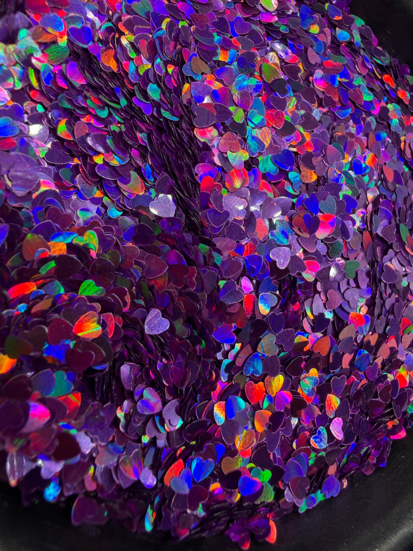 2mm Holographic Pink Hearts