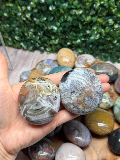 Jasper Palm Stones 2pc