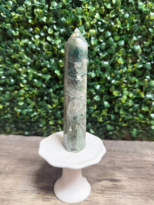 Moss Agate Tower( 6inch)