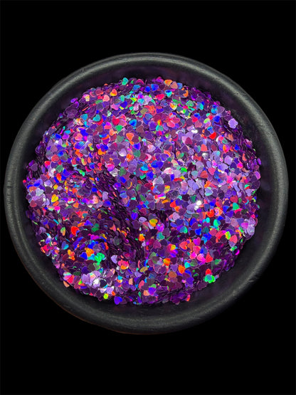 2mm Holographic Pink Hearts