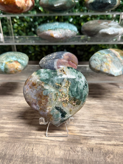 Ocean Jasper Puff Heart