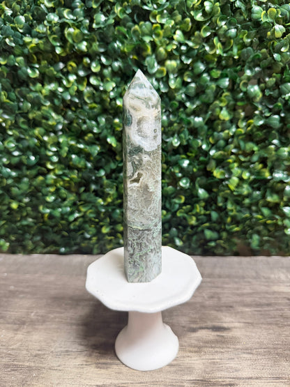 Moss Agate Tower( 6inch)