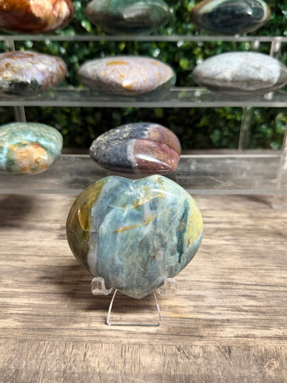 Ocean Jasper Puff Heart