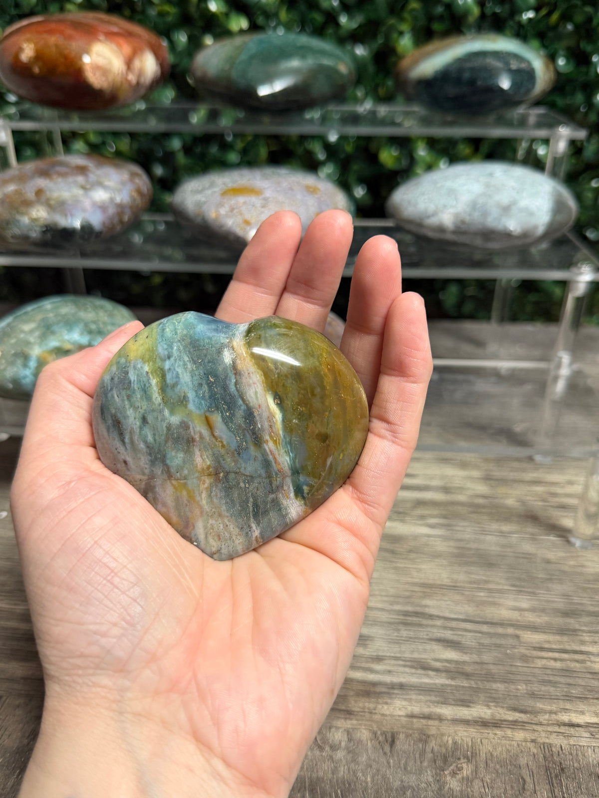 Ocean Jasper Puff Heart