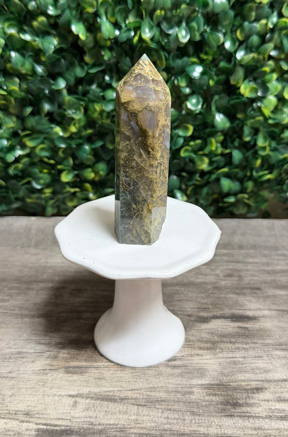 Moss Agate Tower (3.95inch)