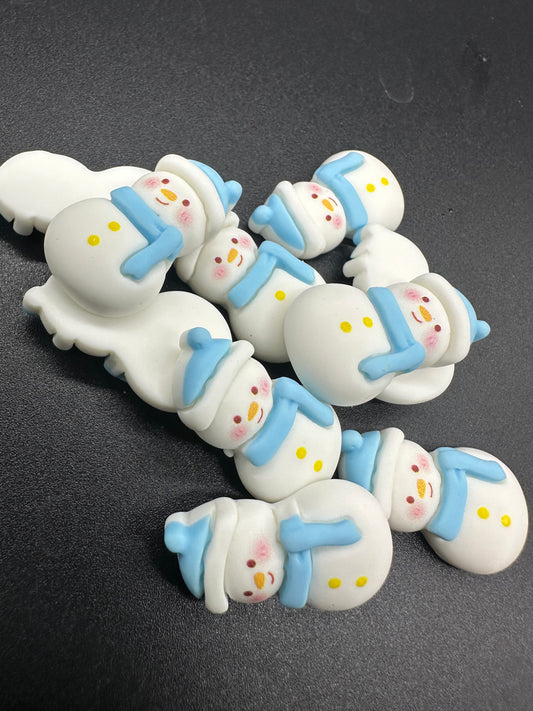 10pc Snowman Cabochons