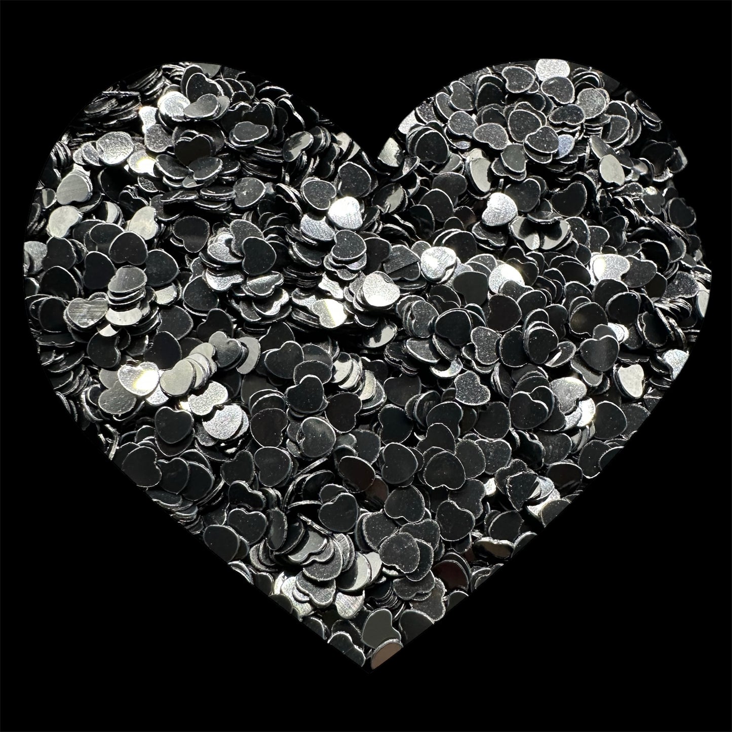 3mm Black Hearts