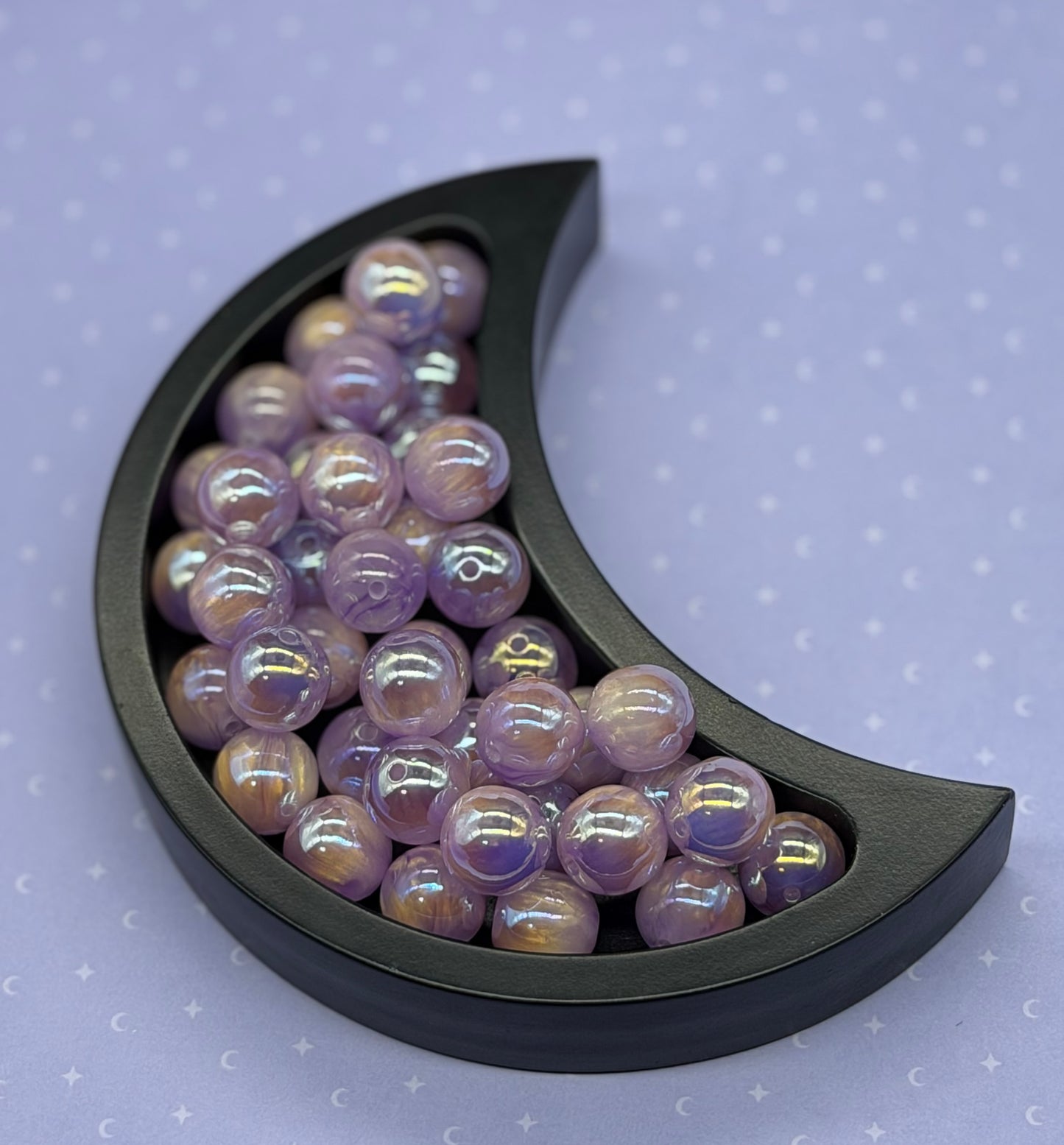 16mm Rose Gold/Purple Glitter rounds 14ct