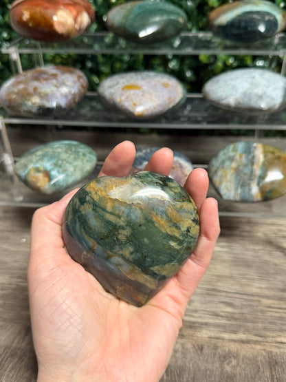 Ocean Jasper Puff Heart