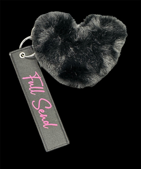 Full Send Keytag with Black Heart Poof