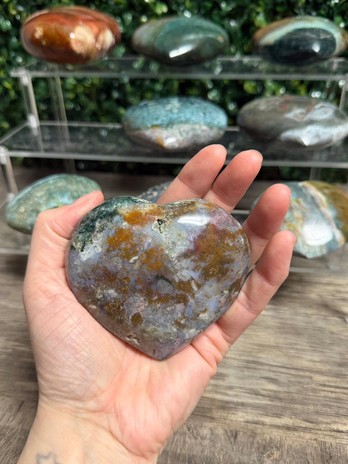 Ocean Jasper Puff Heart