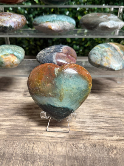 Ocean Jasper Puff Heart