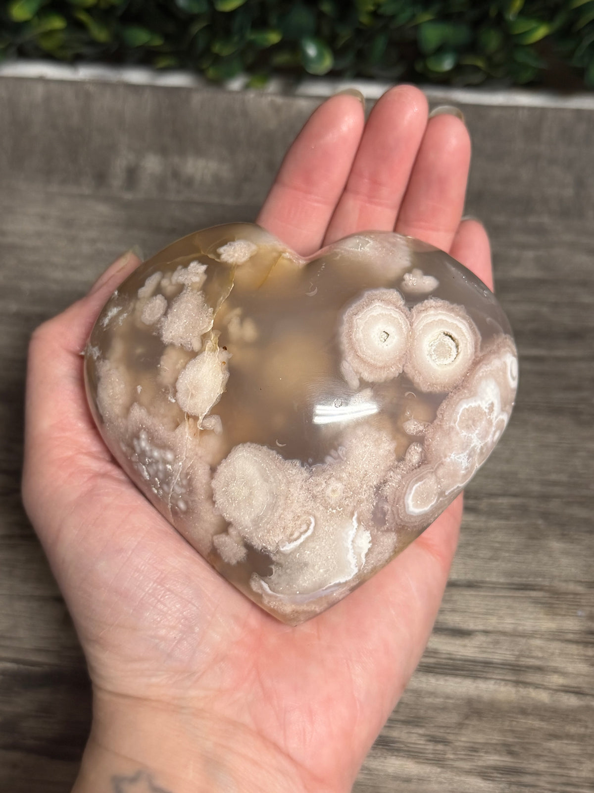 Flower Agate Heart