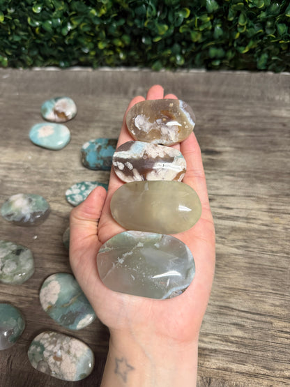 Green Agate Palm Stone Bundle