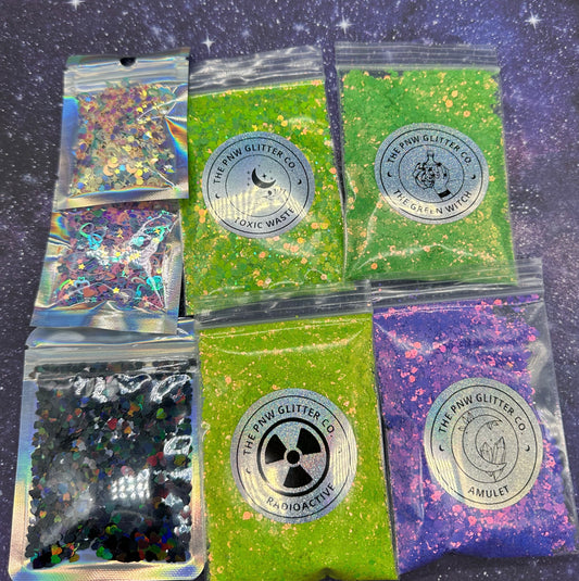 Glitter/Shape Bundle (1oz bags,5g bags, 1/2oz bag)