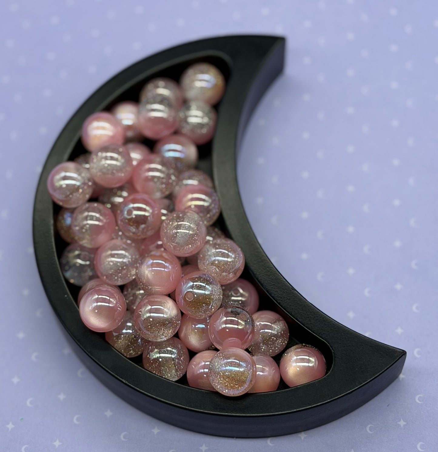 16mm Pink Glitter Rounds 14ct